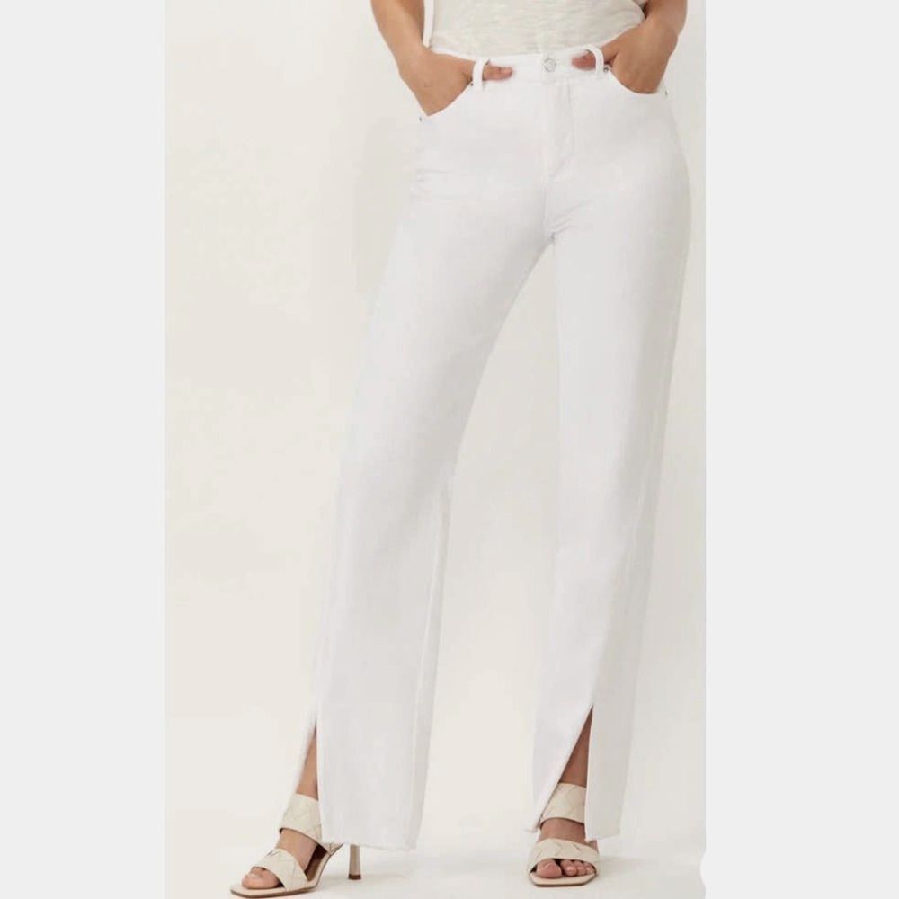NWT ECRU The Roberson Slit Hem High Rise Straight Leg Jeans 26